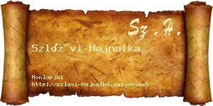 Szlávi Hajnalka névjegykártya